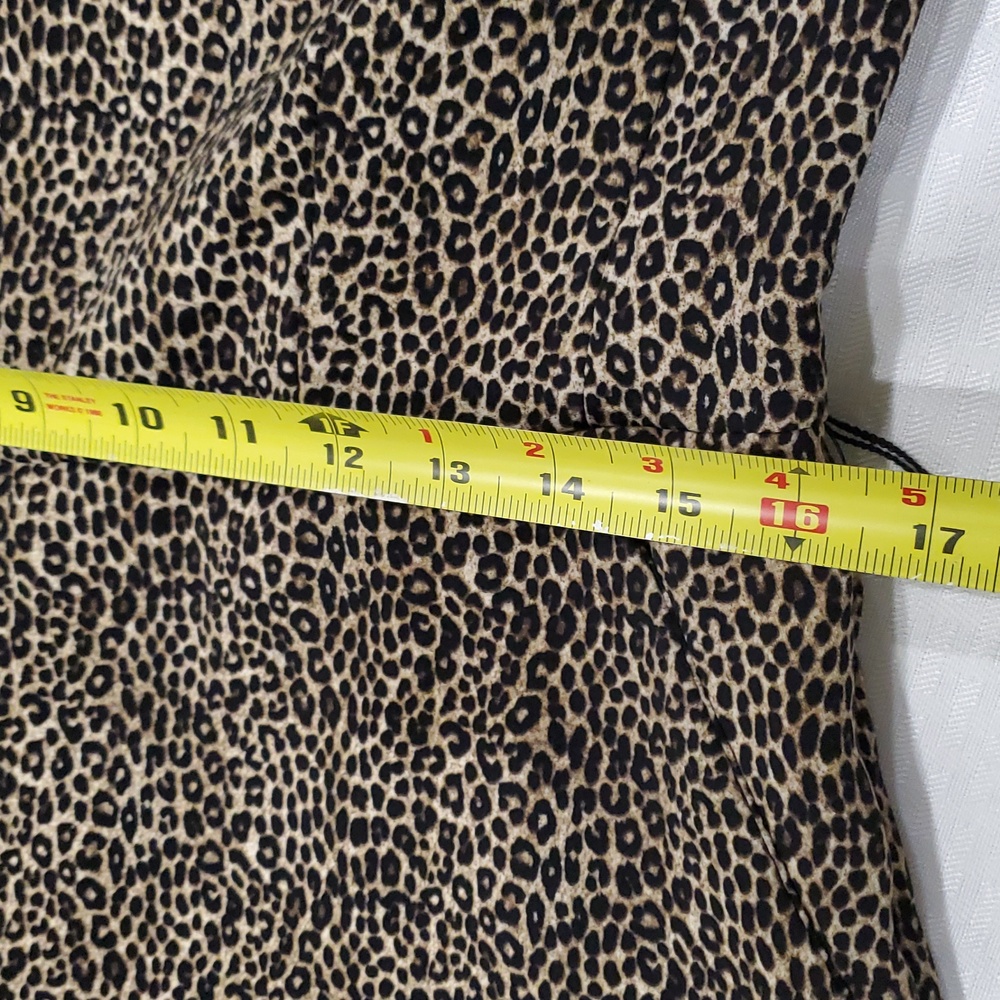 Micheal Michael Kors Mob Wife Elegant leopard print Crop Jumpsuit Sz 10 - Picture 9 of 15